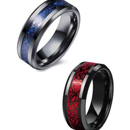 MEENAZ Unisex Set Of 2 Silver-Plated Finger Ring-image-97