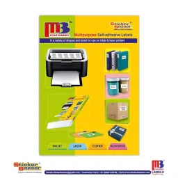 Sticker Bazaar M3 Inkjet/Laser Labels A4 Size White, MI 81 (100 Sheet) image 3