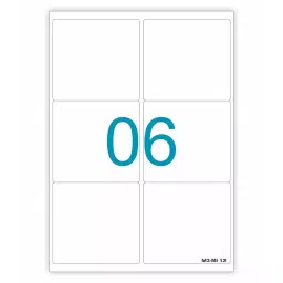 Sticker Bazaar M3 Inkjet/Laser Labels A4 Size White, MI 12 (100 Sheet)-16