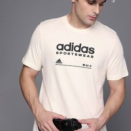 ADIDAS Men Lounge Pure Cotton Brand Logo Print T-shirt-image-50