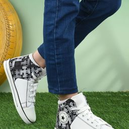 sneakers villa Women White Printed Sneakers-picture-45