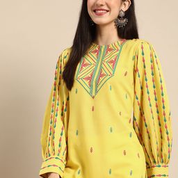 Anouk Women Yellow Ethnic Motifs Printed Kurta-picture-32