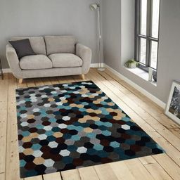 PRESTO Multicoloured Geometric Wool Hand Tufted Anti-Skid Carpet-22