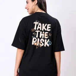 TQH Women Printed Drop-Shoulder Sleeves Pockets T-shirt-picture-13