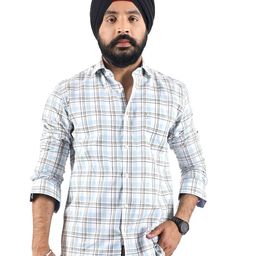 CHECKMARK CLOTHING Men Slim Fit Checked Casual Shirt-image-98