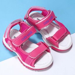 Cute Walk by Babyhug Sandals with Velcro Closure - Fuchsia-image-41