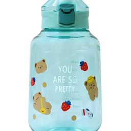 Toyshine Jumbo Tank 1200 ml Kids Water Bottle with Stainer, BPA Free Children's Drinkware with Button Lock  - Green-image-71