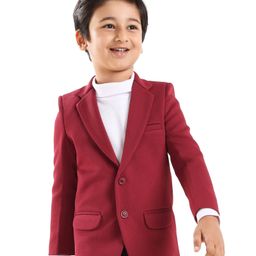 Mark & Mia Full Sleeves Party Blazer With T-Shirt & Pocket Detailing - Red & White-picture-41