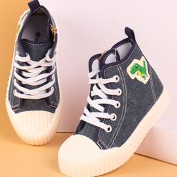 Cute Walk by Babyhug Lace Up Closure Casual Shoes With Dino Patch Applique - Navy Blue-image-19