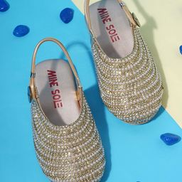 Mine Sole Pearl Detailed Sandals -Gold-image-73