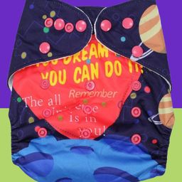 The Cheeky Kidzz Baby Pocket Printed Astronaut Cloth Diapers With Insert Reusable Cloth Diapers Washable Fitted Diapers One Size Reusable for Baby Girls and Boys (0-24 MONTHS)-14
