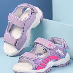 Cute Walk by Babyhug Velcro Closure Sandals - Purple-image-18