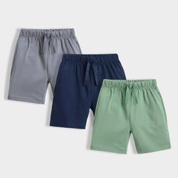Orange Sugar 100% Cotton Knit Pack Of 3 Solid Shorts - Multi Colour-image-64