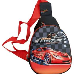 New Pinch Cartoon Crossbody Sling Bag for Boys (1 pcs) Portable Shoulder Bag with Adjustable Strap for Commuting Cartoon Travel Outdoor Activities Cycling Sling Bag (black red )-image-99
