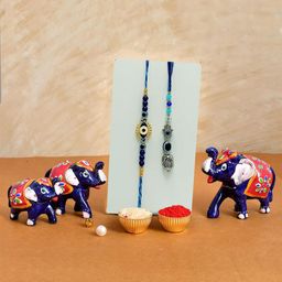CraftVatika 7-Pcs Rakhi With Showpiece &Tilak With GreetingCard-image-18