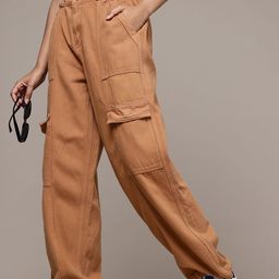 The Roadster Life Co. Women Parachute Fit High-Rise Cargo Jeans-image-98