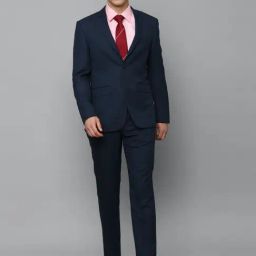 Luxure By Louis Philippe Navy Slim Fit Two Piece Suit-image-14