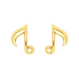 P.C. Chandra Jewellers 14k Gold Solid Musical Note Stud Earrings-image-33