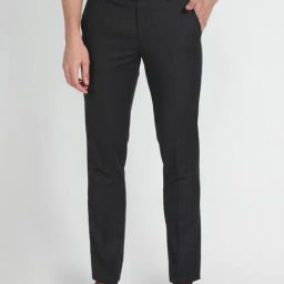 Arrow Black Slim Fit Trousers-picture-3