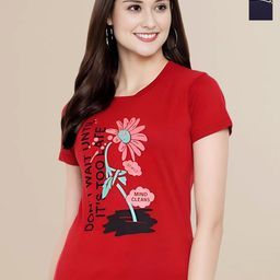 Mast & Harbour Women Pack of 2 Typography Printed Round Neck Cotton T-shirts-image-76
