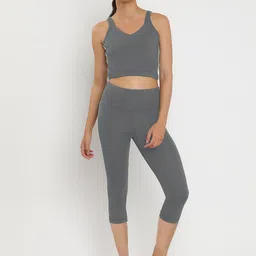 Wearjukebox Women  Printed Crop  Top With High-Rise Legging Co-Ords-41