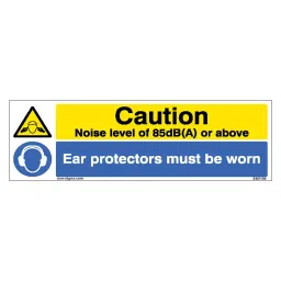 SUNSIGNS Caution Noise Level, Ear Protectors Must Be Worn Signages Size 300x100 mm HP Print + Vinyl + Sun Board, SN0154-image-65