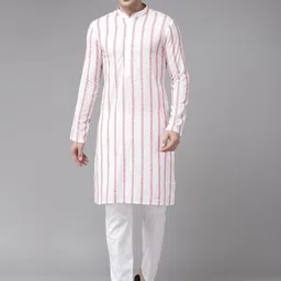 See Designs Men Embroidered Regular Thread Work Pure Cotton Kurta with Pyjamas-picture-10