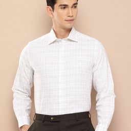 INVICTUS Pure Cotton Slim Fit Opaque Checked Formal Shirt-picture-38