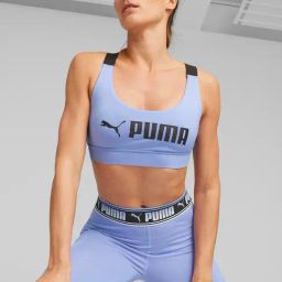 Puma Blue Logo Training Bra-image-3