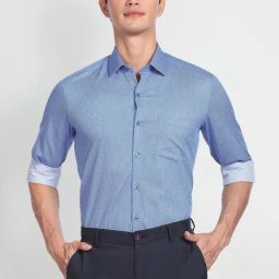 Arrow Blue Cotton Slim Fit Printed Shirt-picture-45