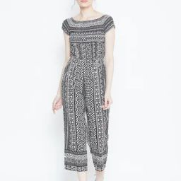 DODO & MOA Black & White Printed Jumpsuit-image-14