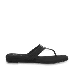 Metro Women's Black Thong Wedges-image-75