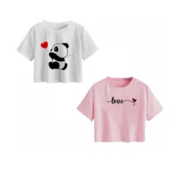 Girls Casual Cotton Blend Crop Top (Multicolor, Pack of 2)-image-99
