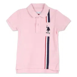 U.S. Polo Assn. Kids Pink Cotton Striped Polo T-Shirt-picture-31