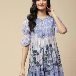 aarke Ritu Kumar Blue Floral Print Tunic-image-47