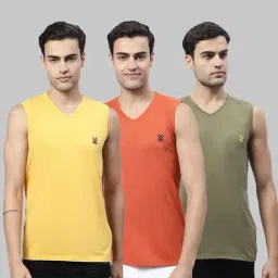 Vimal Jonney Multicolor Regular Fit Sleeveless Lounge T-Shirt - Pack of 3-picture-6