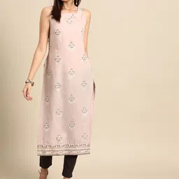 Anouk Women Peach-Coloured Ethnic Motifs Printed Kurta-image-34