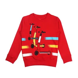 BAESD Boys Red Printed Sweatshirt-image-9