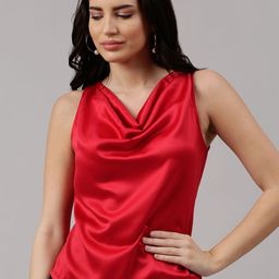 NEUDIS Cowl Neck Satin Top-image-2