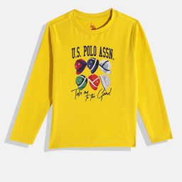U.S. Polo Assn. Kids Boys Typography Printed Pure Cotton T-shirt-23