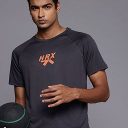 HRX by Hrithik Roshan Brand Logo Printed Rapid-Dry Training or Gym Sports T-shirt-image-33