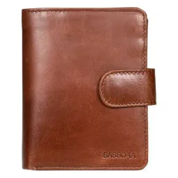 SASSORA Brown Casual Leather Rfid Bi-Fold Wallet for Men-image-36