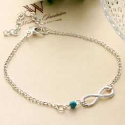 OOMPH Silver-Tone Bohemian Turquoise Blue Beads Delicate Fashion Anklet for Women-36