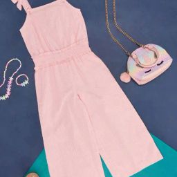 Pantaloons Junior Pink Cotton Regular Fit Jumpsuit-21