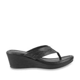 Metro Women's Black Thong Wedges-image-8