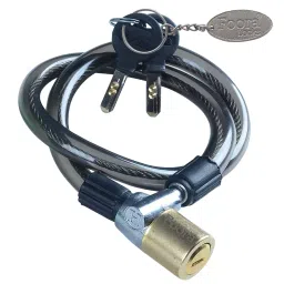 Foora 22 inch Steel Multipurpose Cable Lock Black with 2 Keys & Keychain, CL-02-0