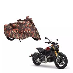 Auto Pearl Waterproof Two Wheeler Cover For Indian FTR 1200 (Green & Multi Color)-image-0