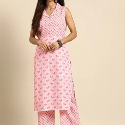 Sangria Women Printed Regular Kurta with Palazzos-image-71
