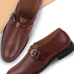 Fausto Men's Tan Monk Shoes-image-81
