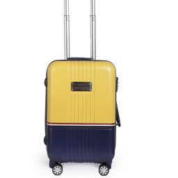 Tommy Hilfiger Unisex Yellow & Navy Blue Hard Luggage Trolley Bag-99
